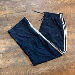 Adidas Navy Joggers with White Stripes